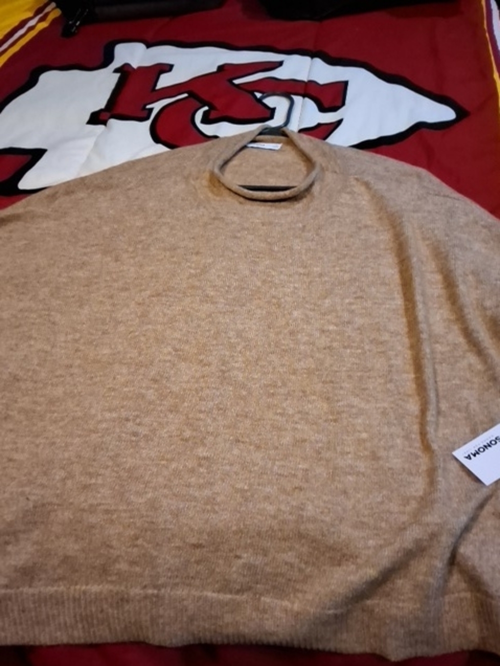 Classic Womens Crewneck Sweater in Camel NWT Sonoma XL